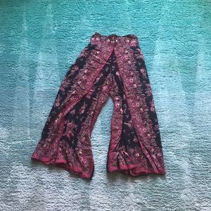 Floral print boho pants